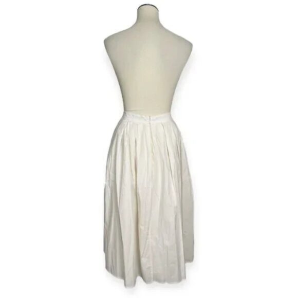 Scoop‎ Cotton Poplin Pleated Midi Skirt Full Silhouette Sz M *note - Picture 2 of 8